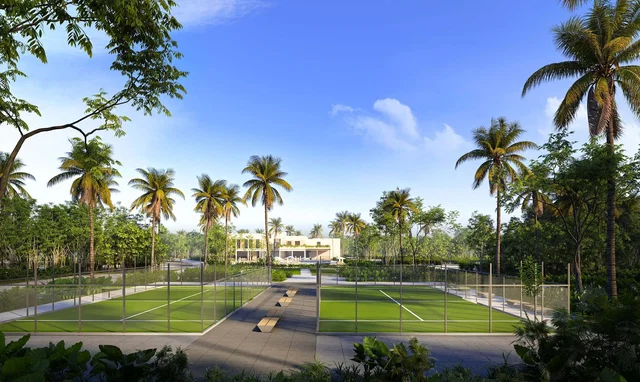 Maison et environs; vue