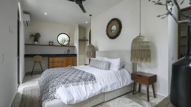 Chambre; lumière naturelle, style moderne