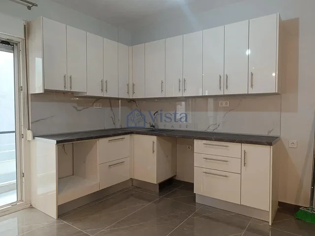 Kitchen; kitchen appliances, renovated, tile floor