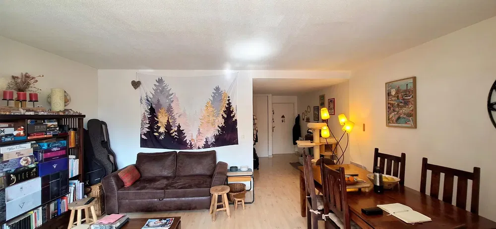 Дневна соба; дрвени под, природно светло, рустикални стил