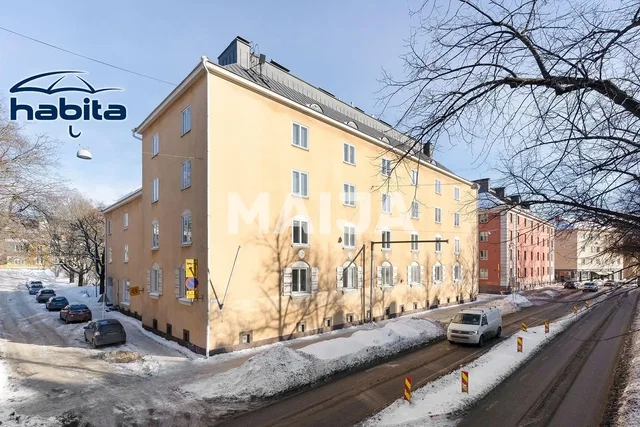 House and surroundings; view