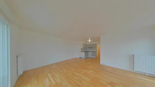 Obývací pokoj; dřevěná podlaha, přirozené světlo