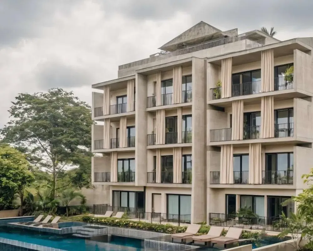 Dům a okolí; výhled