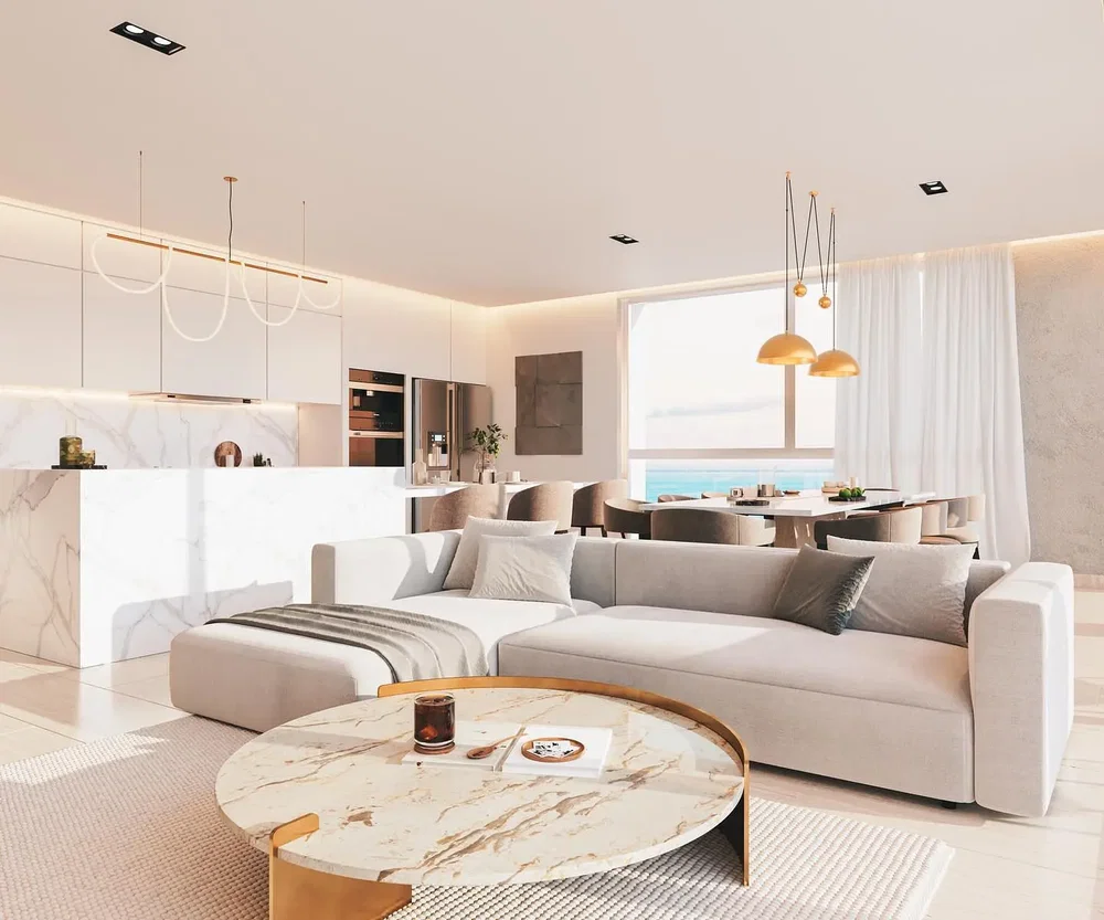 Wohnzimmer; blick, tageslicht, moderner stil