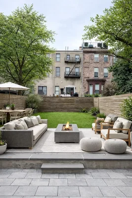 Terasa; kamin, prirodno svjetlo, moderni stil