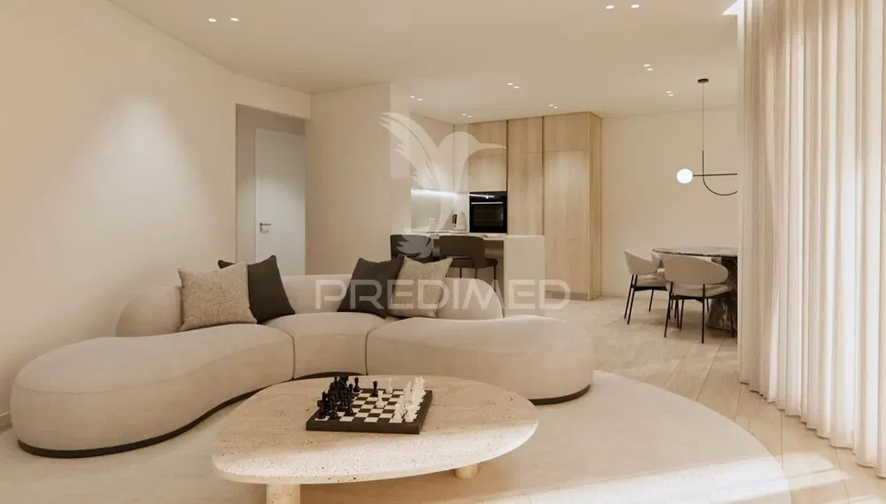 Obývací pokoj; moderní styl, přirozené světlo, dřevěná podlaha