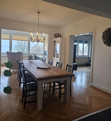 Living room; wood floor, natural light