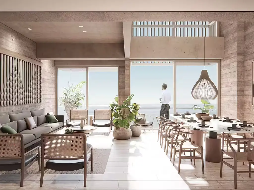 Salon; vue, lumière naturelle, style moderne