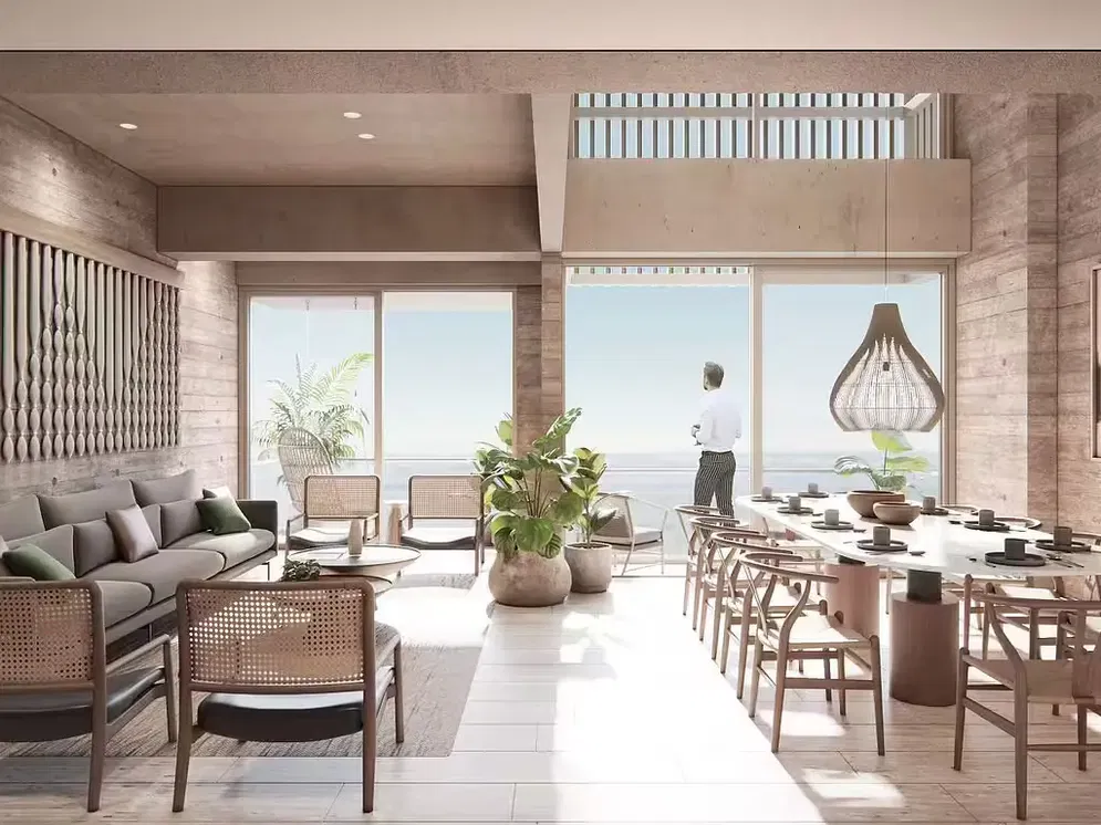 Salon; vue, lumière naturelle, style moderne