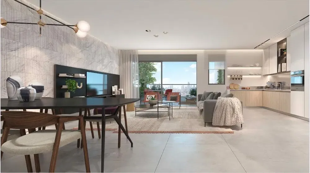 Salón; vista, luz natural, estilo moderno, suelo de baldosas