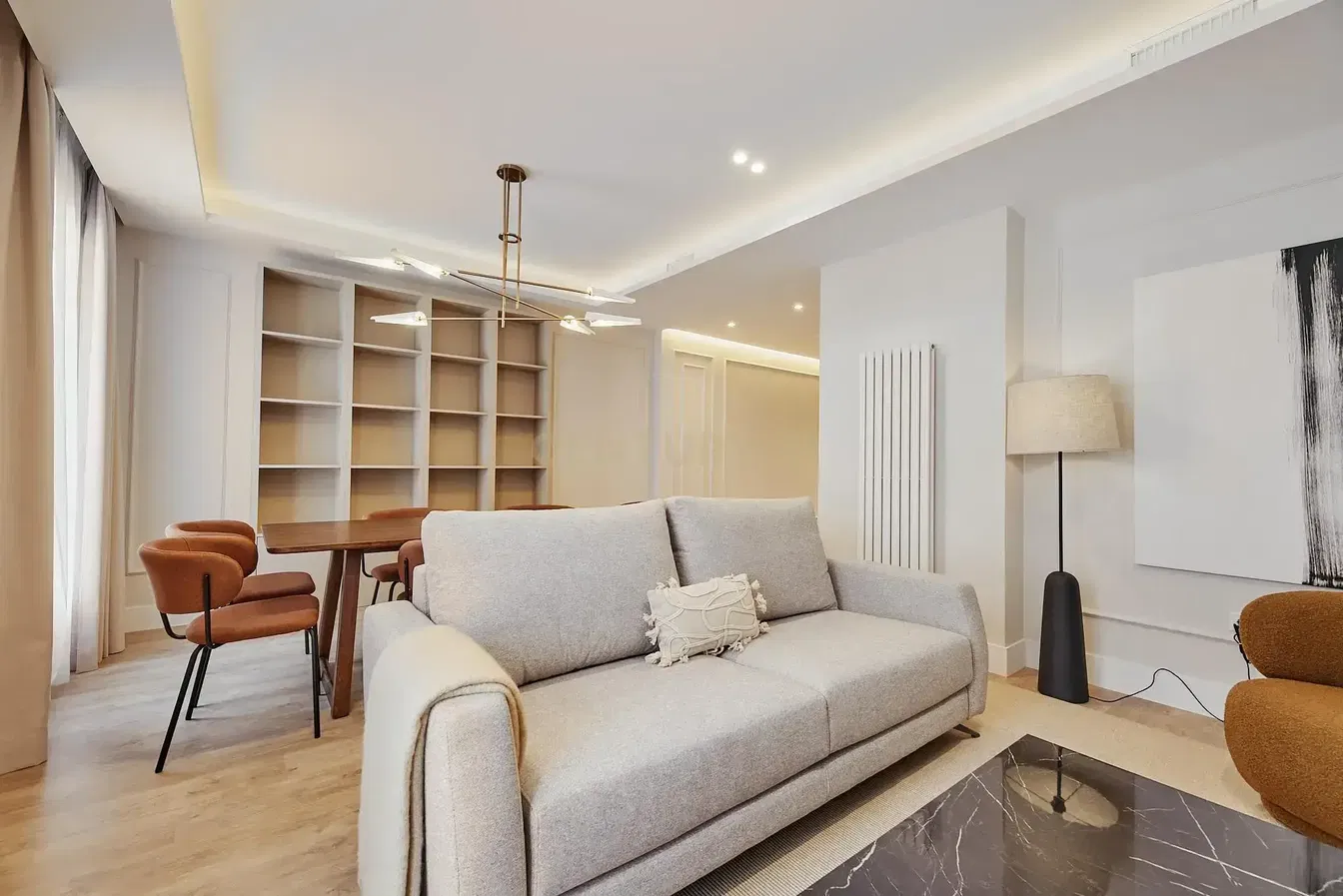 Salon; lumière naturelle, style moderne, rénové