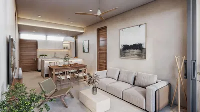 Salon; lumière naturelle, style moderne, rénové