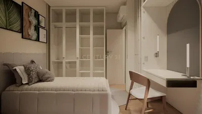 Спаваћа соба; модерни стил, дрвени под, природно светло