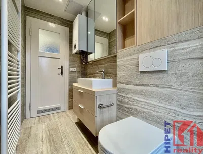 Tuvalet; fayans zemin, tadilatlı, doğal ışık, modern stil