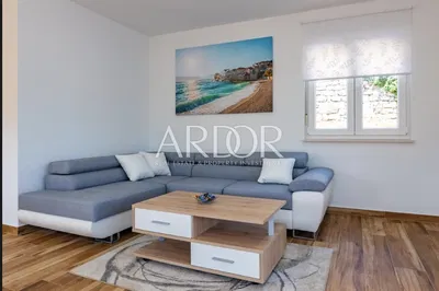Living room; view, wood floor, natural light, modern style
