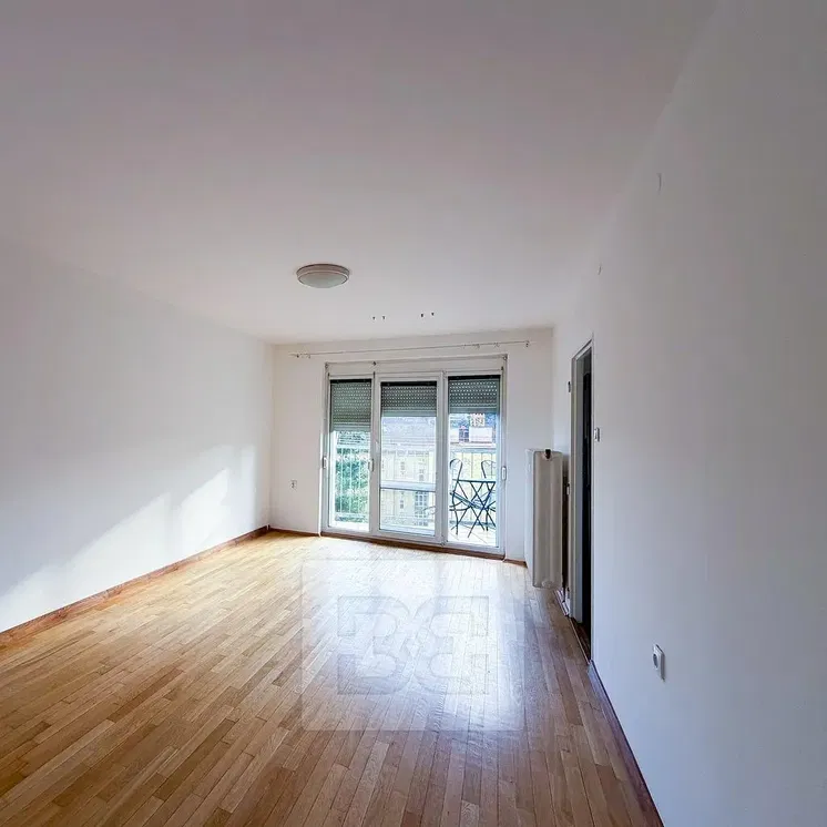 Sala de estar; chão de madeira, luz natural, vista