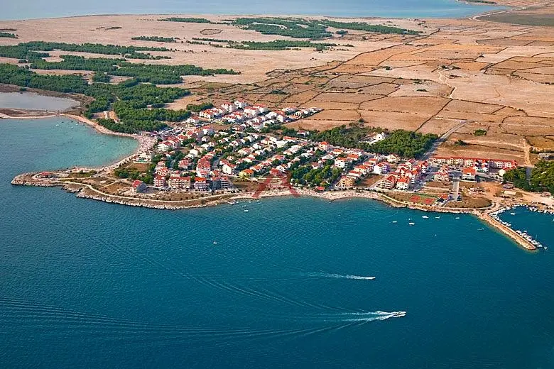 House and surroundings; view