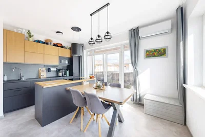 Kuchyně; kuchyňské spotřebiče, přirozené světlo, moderní styl