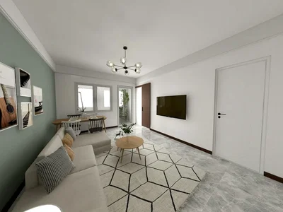 Wohnzimmer; tageslicht, moderner stil, fliesenboden