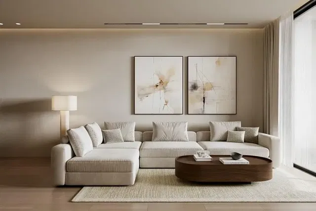 Woonkamer; natuurlijk licht, moderne stijl