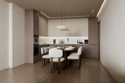 Mutfak; mutfak aletleri, doğal ışık, modern stil