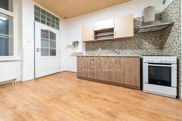 Kitchen; kitchen appliances, renovated, wood floor, natural light