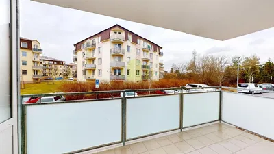 Balkon; blick, fliesenboden