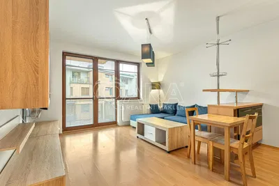 Obývací pokoj; výhled, dřevěná podlaha, přirozené světlo, moderní styl