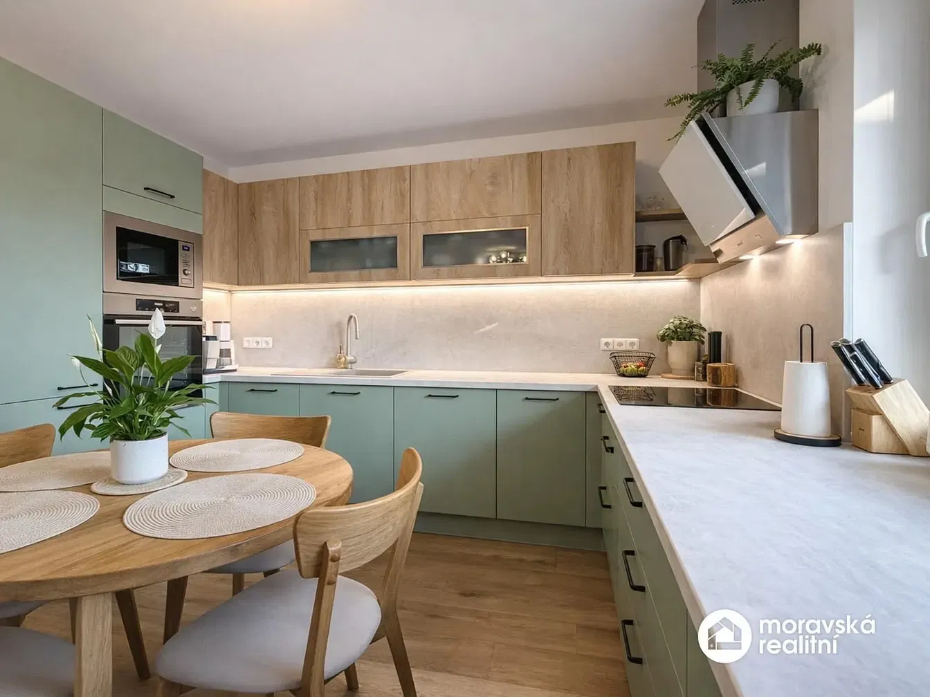 Keuken; keukenapparatuur, natuurlijk licht, moderne stijl, gerenoveerd