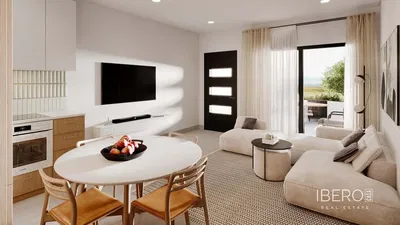 Obývací pokoj; výhled, moderní styl, přirozené světlo