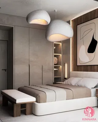 Ložnice; moderní styl, přirozené světlo