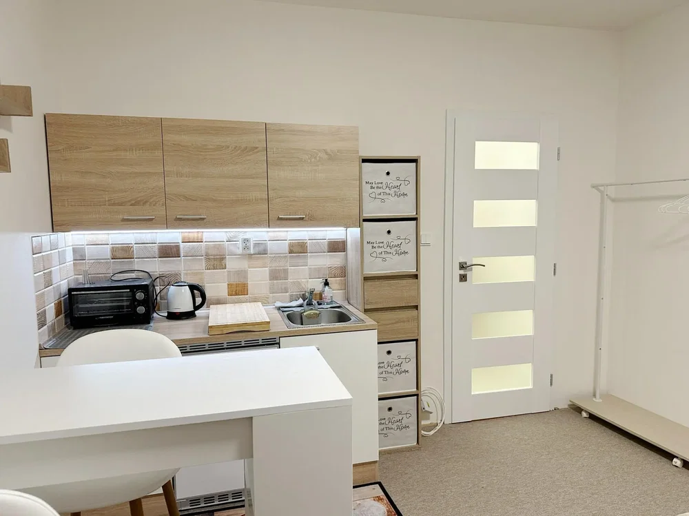 Kuhinja; kuhinjski aparati, prirodno svjetlo, moderni stil