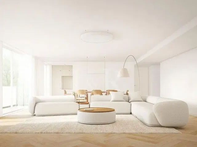 Sala de estar; luz natural, estilo moderno, chão de madeira