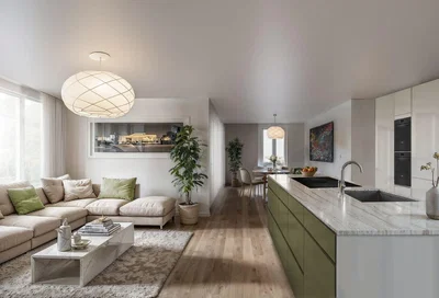 Salón; luz natural, estilo moderno, suelo de madera