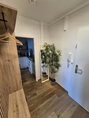 Guardaroba; pavimento in legno, luce naturale