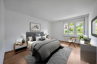 Chambre; lumière naturelle, style moderne, parquet