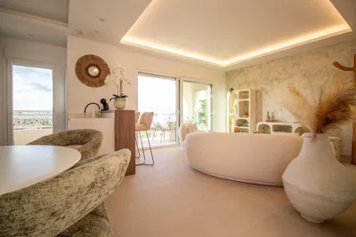 Oturma odası; manzara, modern stil, doğal ışık