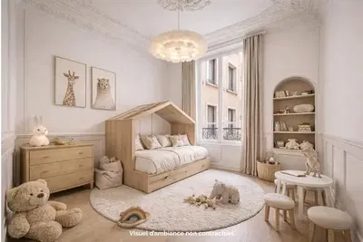 Dětský pokoj; přirozené světlo, moderní styl, dřevěná podlaha