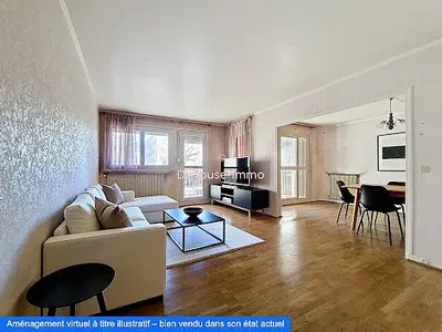 Salon; vue, parquet, lumière naturelle, style moderne