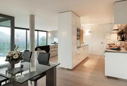 Küche; blick, tageslicht, moderner stil