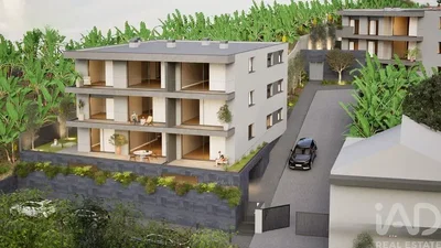 House and surroundings; view