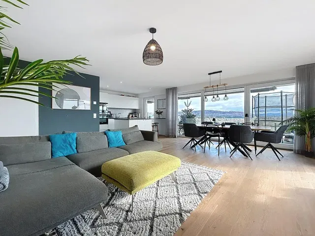 Wohnzimmer; blick, tageslicht, moderner stil