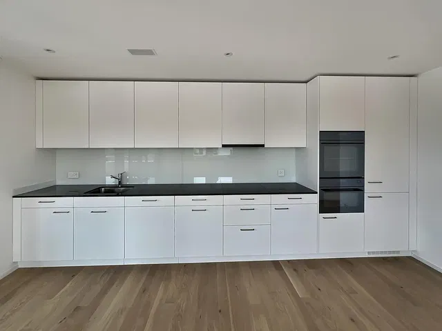 Küche; küchengeräte, moderner stil, holzboden, renoviert, tageslicht