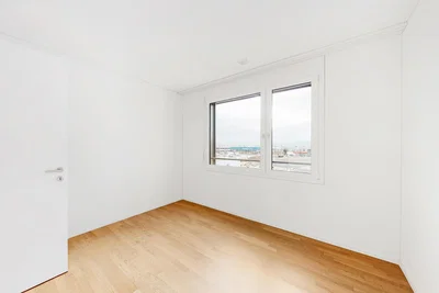 Schlafzimmer; blick, holzboden, tageslicht
