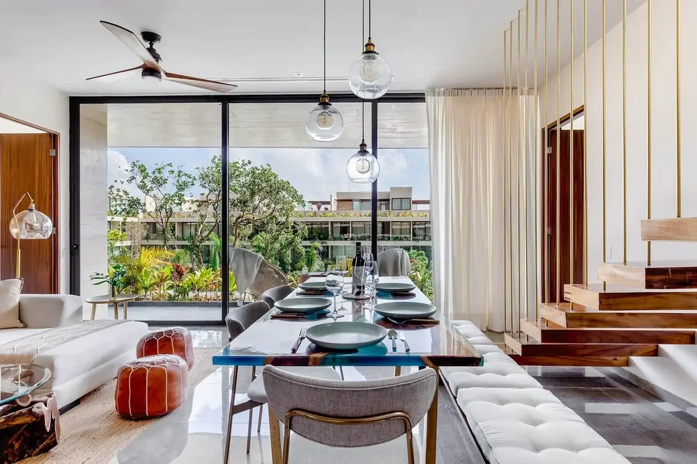 Salon; vue, style moderne, lumière naturelle