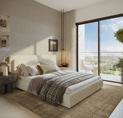 Chambre; vue, lumière naturelle, style moderne