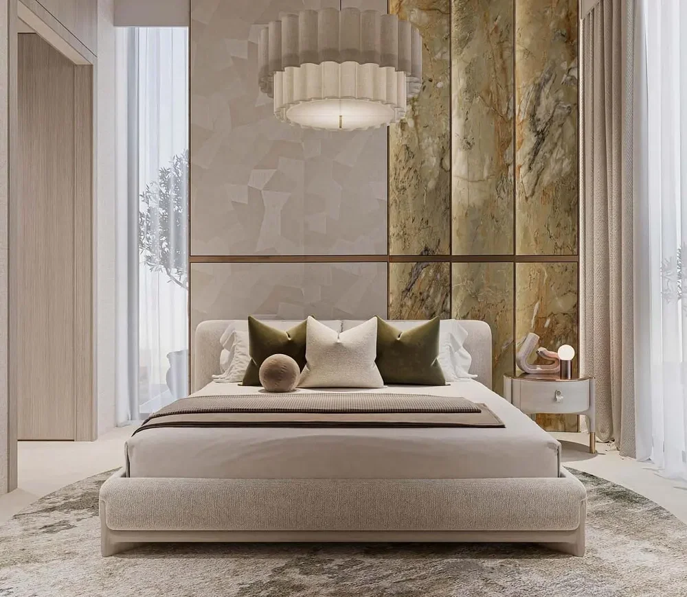 Chambre; lumière naturelle, style moderne
