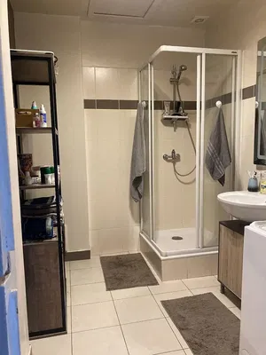 Badezimmer; fliesenboden, tageslicht