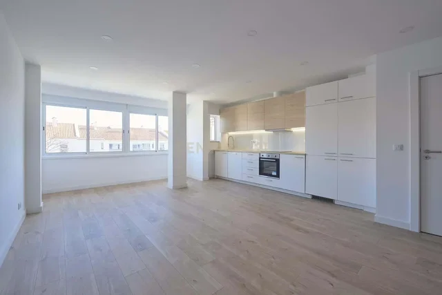 Kitchen; view, wood floor, natural light, modern style, renovated