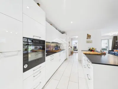 Kuhinja; kućanski aparati, prirodna svjetlost, moderan stil, pločice, renoviran